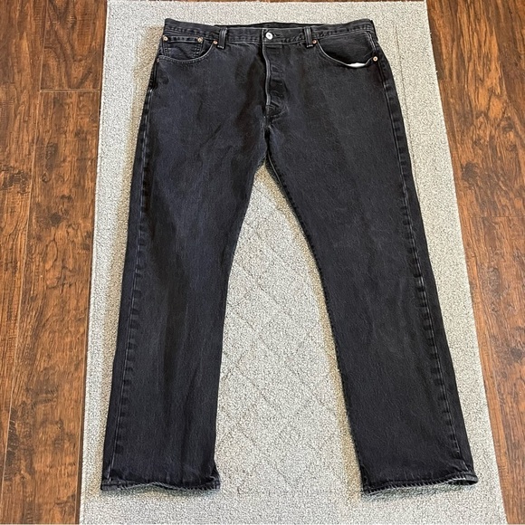 Levi's Other - Levis Jeans Mens 40x32(31) Black 501 Straight Regular Button Fly Denim